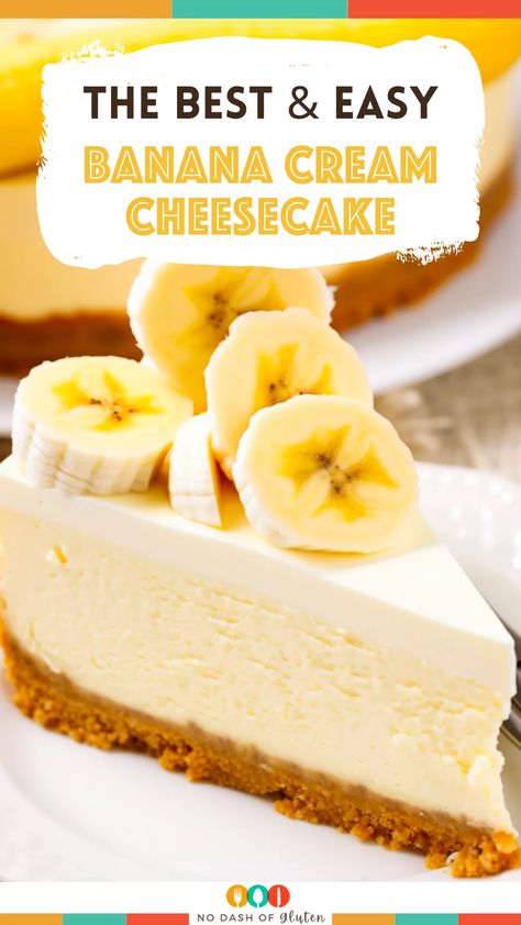 Discover the joy of homemade Banana Cream Cheesecake! A delectable blend of rich cream cheese, sweet ripe bananas, and a buttery vanilla wafer crust. Each layer is crafted to perfection, offering a symphony of flavors. Ideal for any occasion, this cheesecake promises to be the star of your dessert table. Don't just take our word for it, try it yourself and experience the bliss in every bite. Pin this recipe now and bring a slice of heaven into your kitchen! Banana Cream Recipes Desserts, Banana Crunch Cheesecake, Banana Cream Cheese Dessert, Easy Banana Cheesecake, Banana Cream Pie Cheesecake, No Bake Banana Pudding Cheesecake, Banana Cheesecake Recipe, Banana Cream Cheese, Vanilla Wafer Crust