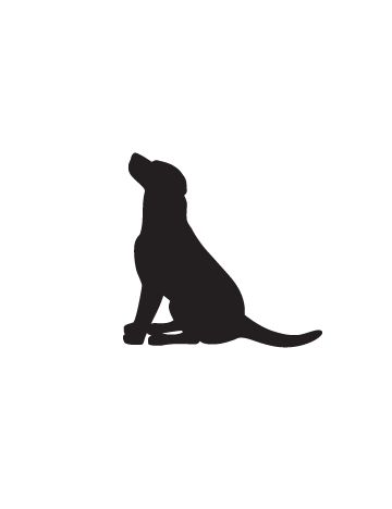 Black Dog Silhouette Tattoo, Black Dog Silhouette, Black Lab Silhouette, Black Labrador Tattoo Ideas, Silhouette Art Ideas Simple, Small Dog Silhouette, Black Lab Drawing Easy, Lab Silhouette Tattoo, Black Lab Tattoo Ideas