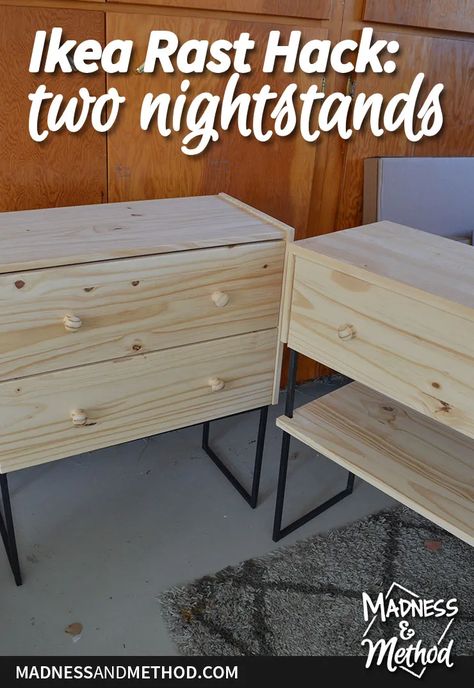 Ikea Hack Nightstand, Ikea Rast Nightstand, Ikea Bedside, Ikea Rast Dresser, Ikea Dresser Makeover, Ikea Nightstand, Ikea Rast Hack, Diy Furniture Building, Ikea Dresser