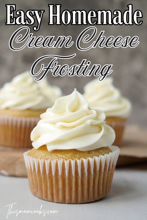 This simple recipe for cream cheese frosting makes a frosting that is perfect for topping cupcakes and more. Recipe For Cream Cheese, Homemade Cream Cheese Frosting, Vanilla Sheet Cakes, Homemade Cream Cheese, Easy Dinner Casseroles, Cupcakes With Cream Cheese Frosting, Dinner Ideas Easy, Cream Cheese Recipes, Save Room