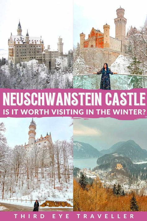 Neuschwanstein Castle in Winter worth visiting Castle In Winter, Germany In Winter, Germany Vacation, Christmas Destinations, Christmas In Europe, Neuschwanstein Castle, Europe Winter, Good Dates, Central Europe