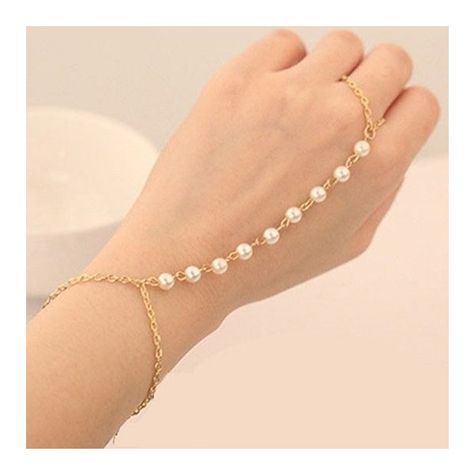 Harness Jewelry, Hand Bracelet With Ring, Pearl Gold Chain, Hand Chain Jewelry, Finger Bracelets, Hand Chain Bracelet, Chain Rings, Faux Pearl Bracelet, Jewelry Set Design