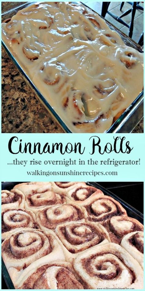 Homemade Overnight Cinnamon Rolls | Walking on Sunshine Recipes Overnight Cinnamon Rolls, Cinnamon Roll Recipe Homemade, Special Breakfast, Breakfast Party, Breakfast Sweets, Walking On Sunshine, Dessert Aux Fruits, Cinnamon Rolls Homemade, Easy Cinnamon