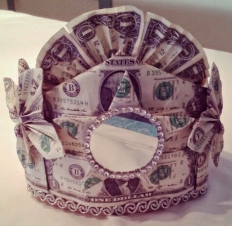 Money Crown Money Headband, Money Crowns, Crown Money, Money Crown, Money Creation, Graduation Money Lei, Money Leis, Money Rose, Folding Money