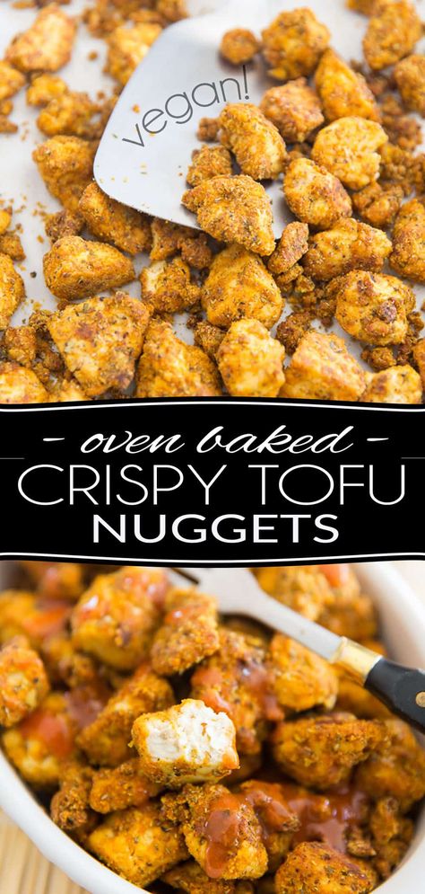 Baked Popcorn Chicken, Tofu Nuggets, Salad Toppers, Popcorn Chicken, Crispy Tofu, Baked Tofu, Buddha Bowl, Healthy Foodie, Tofu Recipes