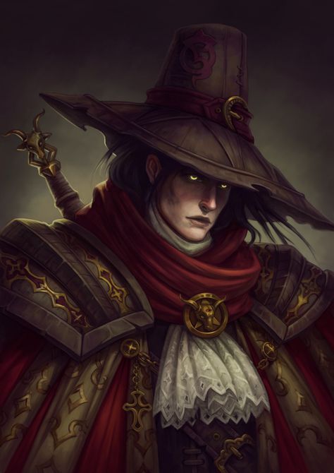 ArtStation - Witch Hunter, Daria Ovchinnikova Witch Hunter, Blood Hunter, Male Witch, Fantasy Witch, Epic Characters, Fantasy Portraits, Dungeons And Dragons Characters, Witch Art, Warhammer Fantasy