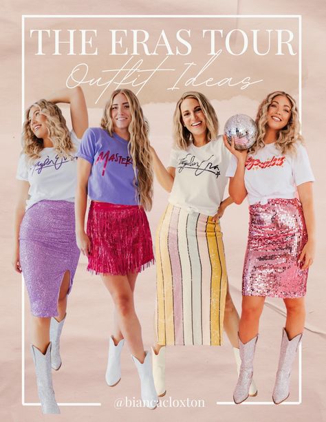 The eras tour, Taylor swift, concert outfit, outfit idea, swiftie, sequin skirt, tee, pastel, lavender haze, mastermind Taylor Swift Eras Tour T Shirt Ideas, Lavender Eras Tour Outfit, Sequin Taylor Swift Outfit, Taylor Swift Brunch Outfit, Taylor Swift Eras Movie Outfit Ideas, What To Wear To Taylor Swift Concert Eras Tour, Lover Concert Outfit Ideas, Eras Tour Outfits Sequin Skirt, Outfits For Taylor Swift Movie