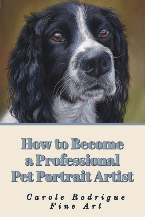 I’ve been a professional pet-portrait artist for several years and I share tips and advice for aspiring artists who want to sell more art. #howtosellart #howtobecomeapetportraitartist #artmarketing #petportraitpaintings Pet Portrait Tutorial, Pet Portraits Paintings Acrylics, Dog Portraits Painting Acrylics, Pastel Dog Portrait, Dog Portrait Drawing, Dog Drawing Tutorial, Acrylic Painting Dogs Pet Portraits, Pet Portraiture, Pet Portrait Paintings