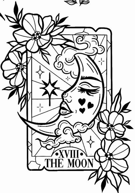 Tarot Colouring Pages, Free Witchy Coloring Pages, Tarot Card Drawings, Playing Card Tattoo, Playing Card Tattoos, Illusion Tattoos, Optical Illusion Tattoos, Tattoo Coloring Book, Tarot Tattoo