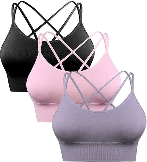 Sykooria 1-3 Pack Sexy Sports Bra for Women Workout Fitness Tops Strappy Crisscross Open Back for Yoga Running Athletic Gym Fitness Activewear, Women Workout, Strappy Sports Bras, Padded Sports Bra, Yoga Bra, Plus Size Sweaters, Sport Bra, Workout Fitness, Padded Bras