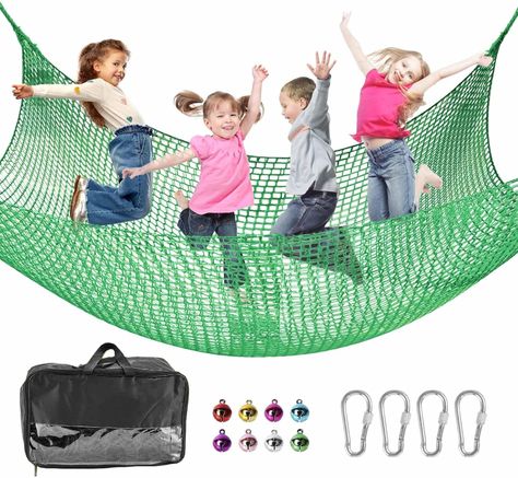 Amazon.com: LPIW Climbing Net for Kids - 9.9FT x 6.6FT Double Layers Heavy Duty Playground Safety Net, Climbing Cargo Net for Tree House Tree Fort, Back Yard, Jungle Gyms, Monkey Bar Security Mesh（Green） : Toys & Games Playground Accessories, Playground Safety, Monkey Bar, Tree Fort, Kids Climbing, House Tree, Rope Ladder, Outdoor Play Area, Cargo Net