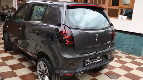 Maruti Alto modified into a dark stealth ride, video and pictures inside Maruti Suzuki Alto K10 Modified, Alto 800 Car Modified, Alto K10 Modified, Suzuki Alto Modified, Alto Car Modified, Captain America Shield Wallpaper, Maruti Suzuki 800, Shield Wallpaper, Car Modification Ideas