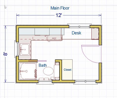 8x12 Tiny House Floor Plans, 10x16 Shed Plans Tiny House, 10 By 16 Tiny House, 8 X 12 Tiny House, Micro Cabin Plans, 8x12 Tiny House, Tiny House Plans Free, Micro House Plans, Tiny House Nation