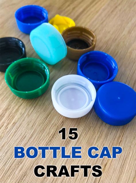 15 Creative Bottle Cap Crafts Water Bottle Cap Crafts, Bottle Cap Crafts For Kids, Beer Cap Projects, Plastic Bottle Cap Crafts, Bottle Cap Diy, Diy Bottle Cap Crafts, Bottle Top Crafts, Recycle Crafts Diy, Water Bottle Caps