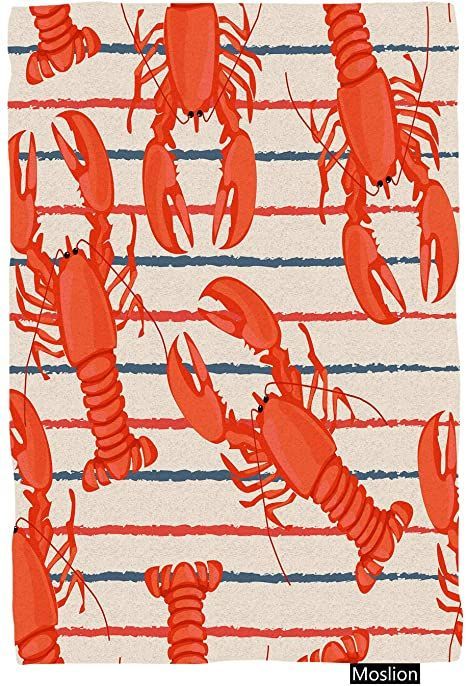 Nicokee Light Weight Lobster Bath Towel Marine Animal Shrimp Lobster Nature Food Travel Beach Towel for Sports Yoga Swimming 64 x 32 Inch Spa Bathroom Towel Nature Food, Spa Bathroom, Unique Beach, Travel Towel, Bathroom Spa, Bathroom Towel, Travel Beach, Marine Animals, Food Travel