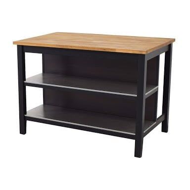 Upgrade freestanding kitchen island with a hot new rack - IKEA Hackers Stenstorp Kitchen Island, Shop Ikea, Yellow Kitchen Accents, Ikea Island, Freestanding Kitchen Island, Ikea Kitchen Island, Kitchen Ikea, Kitchen Island On Wheels, Ikea Products