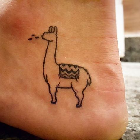 Lama Tattoo Ideas, Cute Llama Tattoo, Alpaca Tattoo Cute, Llama Outline Tattoo, Llamas With Hats Tattoo, Llama Tattoo, 16 Tattoo, Inca Tattoo, Angel Tattoo Designs