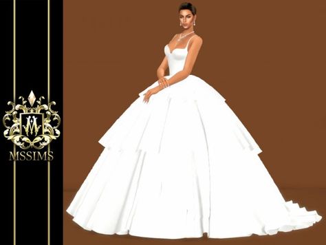 MSSIMS: Bride wedding Tulle Gown Sims 4 Cc Wedding, Sims Wedding, Sims 4 Wedding Dress, Goth Wedding Dresses, Wedding Tulle, Sims 4 Cc Kids Clothing, Big Wedding Dresses, Cc Packs, Casual Attire For Women