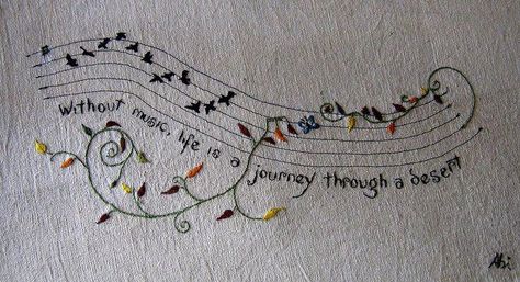 Music Quilt Labels, Silk Ribbon Embroidery, Life Is A Journey, Embroidery Craft, Embroidery Inspiration, Ribbon Embroidery, Embroidery Techniques, Beautiful Embroidery, Embroidery And Stitching