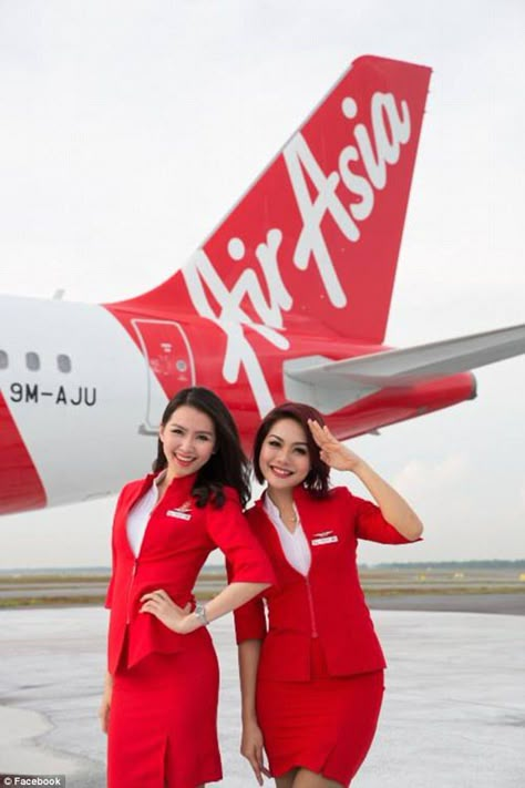 Air Asia Flight, Air Hostess Uniform, Airline Attendant, Airline Cabin Crew, Stewardess Uniform, Airline Uniforms, Flight Attendant Fashion, Flight Attendant Uniform, Air Asia