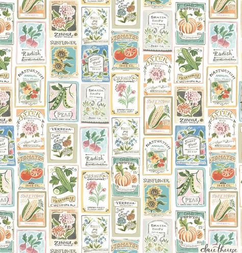 Watercolor Seed Packets, Clare Therese Gray, Seed Packet Art, Botany Science, Diy Merch, Clare Therese, Decoupage Table, Loverly Grey, Vintage Seed Packets