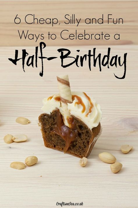 I wouldn't have thought of celebrating a half birthday but these ideas sound like loads of fun and only cost pennies! Pinning to make my kids laugh! Half A Birthday Ideas, Halfway To One Photoshoot Boy, Half Birthday Ideas For Girls 6 Months, December Birthday Ideas, Half Birthday Ideas, Baby Half Birthday, Cheap Birthday Ideas, Cutest Cupcakes, Six Month Birthday