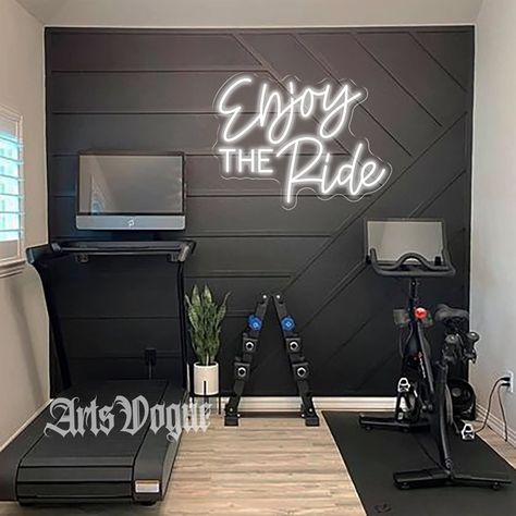 The "Enjoy the Ride" neon sign blends artistry with motivation.  Our "Enjoy the Ride" neon sign not only lights up your room but also inspires a commitment to wellness. Crafted with precision, this sleek and stylish sign serves as a constant reminder to embrace the journey. Elevate your surroundings and celebrate the joy of every ride. - Occasion: Gym, Home gym, Garage, Men cave, Bar, Wall decoration, Gift for cyclist,Gift for Fitness Lovers,Girl's room 【Specification】: - Content: Customized Gym Bedroom Into Gym Small Spaces, Home Gym Lamp, Garage Gym Peloton, At Home Peloton Gym, Game Room/workout Room, Work Out Area In Garage, Funny Home Gym Signs, Basement Gym Renovation, At Home Fitness Room