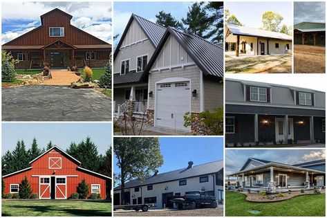 Top 15 Prefab Barndominium Kits and Homes Prefab Barndominium Kits, Barndominium Kits For Sale, Metal House Kits, Prefab Barndominium, Steel Home Kits, Metal Home Kits, Barndominium Pictures, Barndominium Homes, Barndominium Kits