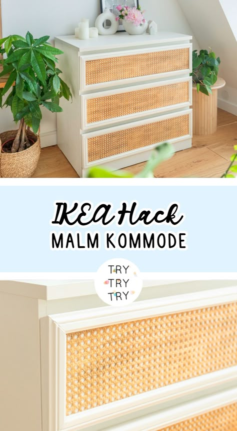 DIY, DIY Deko, DIY Möbel, Einrichtung, Flur, Garderobe, Hack, IKEA, IKEA Hack, IKEA MALM, inspiration, Kreativität, MALM Kommode, Möbel, Personalisierung, Umgestaltung, Upcycling Ikea Malm Rattan, Ikea Hurdal, Malm Upcycling, Ikea Hacks Malm, Malm Diy, Commode Malm Ikea, Diy Interior Furniture, Ikea Malm Drawers, Drawers Makeover