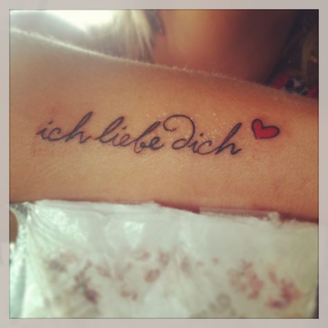 I love you in German- Rick always says this to his grandma German Tattoo, Love Tattoos, Life Tattoos, Tattoo Images, I Tattoo, Tattoo Quotes, Tattoo Ideas, Bucket List, I Love You