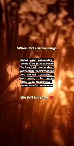 Sid Sriram Songs Status Video, Tamil Song Lyric Quotes, Love Songs Lyrics Tamil, Tamil Songs Lyrics Music, Tamil Lyrics, Sid Sriram, Songs Love, Tamil Songs Lyrics, Tamil Video Songs