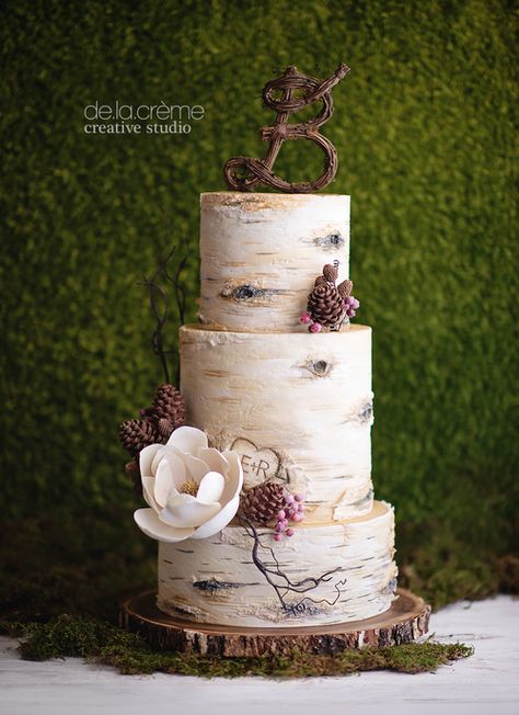 Birch Tree Wedding Cake, Birch Wedding Cakes, Birch Tree Cakes, Tree Wedding Cake, Wedding Cake Tree, Birch Tree Wedding, Birch Wedding, Wedding Cake Flavors, Buttercream Wedding Cake