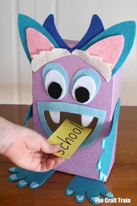 Feed The Monster, Monster Activities, Monster Munch, Monster Box, Diy Monsters, Monster Craft, Monster Crafts, Suncatcher Craft, Scary Decorations