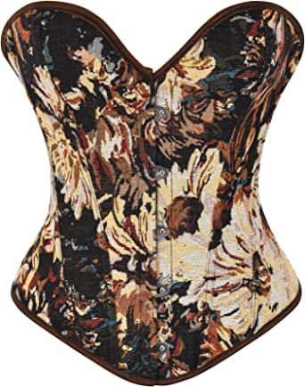 Medieval Woman, Boned Corsets, Gothic Clothes, Vintage Corset, Womens Camisoles, Overbust Corset, Victorian Clothing, Floral Denim, Women's Shapewear