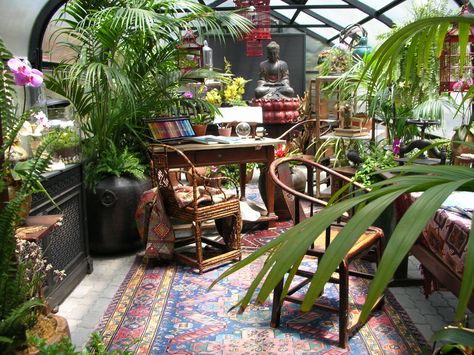 conservatory as studio space Art Studio Conservatory, Conservatory Art Studio, Greenhouse Art Studio, Sunroom Art Studio, Sunroom Study, Greenhouse Art, Interiors 2024, Conservatory Ideas, Calming Interiors