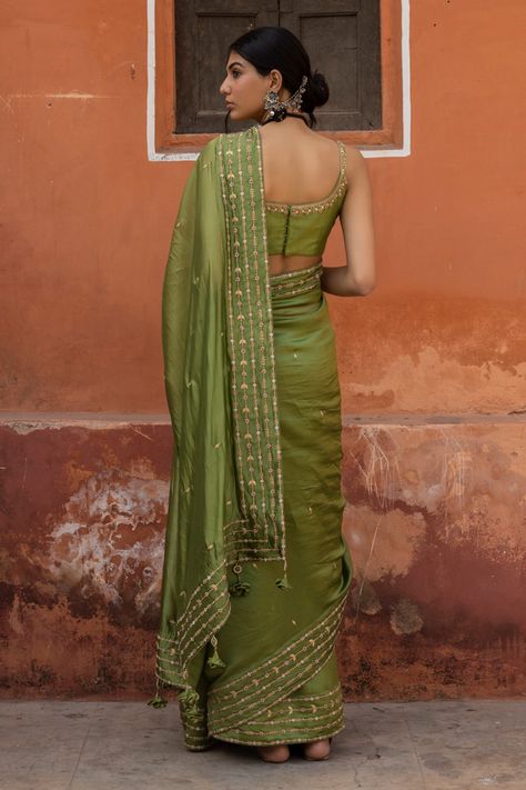 Buy Organza Silk Saree with Blouse by Punit Balana at Aza Fashions Punit Balana, Sabyasachi Sarees, Organza Silk Saree, Saree Trends, Silk Saree With Blouse, Stylish Sarees, Blouse For Women, Embroidered Neckline, Organza Saree