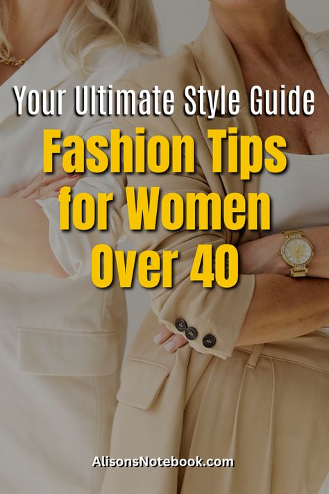 Struggling to Stay Stylish After 40? Alison's Notebook Presents Fashion Tips for Women Over 40 - Look Fabulous in a Snap! Discover the secrets to a functional wardrobe, timeless outfits, and the perfect accessories. Learn how to dress according to your body shape and uncover capsule wardrobe must-haves. Elevate your style today! Get your free capsule wardrobe guide and reignite your fashion journey! #FashionTips #TimelessOutfits #OutfitIdeas #CapsuleWardrobeGuide Gen Z Fashion, How To Dress Well, Functional Wardrobe, Apple Body Shapes, Pear Body Shape, Timeless Outfits, Practical Fashion, Body Wrap, Feeling Frustrated