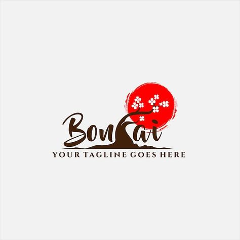 Japanese bonsai tree vector logo illustr... | Premium Vector #Freepik #vector #logo-templates #white-logo #company-logo #logo-symbol Bonsai Logo, Japanese Bonsai Tree, Japanese Wind Chimes, Plant Logos, Illustration Template, Japanese Logo, Yoga Logo, Tree Vector, Japanese Bonsai