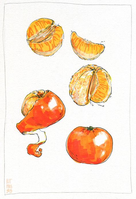 BAD ART FOR BAD PEOPLE — clementines, marker and a bit of gouache.