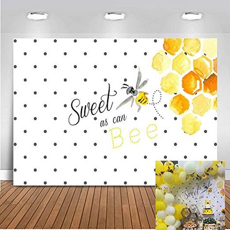 Bee Baby Shower Backdrop, Bee Backdrop, Banner Photography, Sweet As Can Bee, Table Banner, Party Cake Table, Birthday Party Props, Honey Bee Baby Shower, Cake Table Birthday