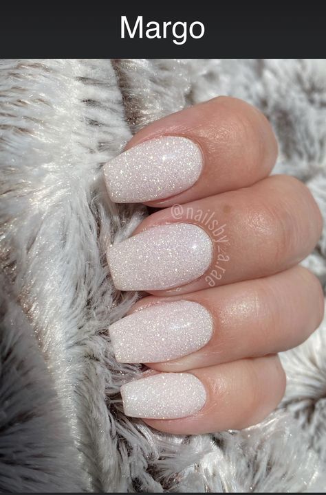 White Glitter Nail Ideas, White Nails W Glitter, White Sparkle Nails Acrylic Coffin, Silver Or White Nails, Short White Prom Nails, Nails Acrylic White Sparkle, Wedding Nails White Glitter, White Sparkly Acrylic Nails Coffin, All White Sparkle Nails