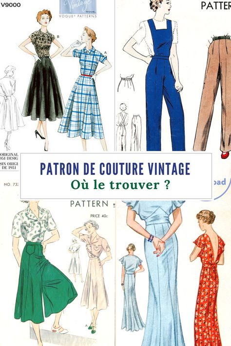 Où trouver un patron de couture vintage / bon plan couture Couture Fashion Dresses, Costumes Couture, Patron Vintage, Couture Mode, Vintage Couture, Diy Sewing Clothes, Couture Vintage, Couture Sewing, Diy Couture