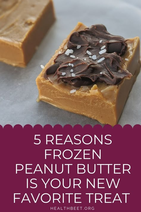 If you love peanut butter, but don't feel like you can stick to just one serving, try freezing it! Frozen peanut butter can satisfy your craving and help you control your portions! Ella Vegan, Frozen Peanut Butter, Low Calorie Cookies, Peanut Butter Snacks, Lost 100 Pounds, Peanut Butter Desserts, Quit Drinking, Peanut Butter Powder, Healthy Peanut Butter