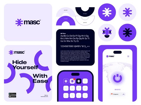 Masc Brand Identity Design for a VPN SAAS Company by Imtiaz Hossain Naim for Wonlift on Dribbble App Identity Design, Tech Visual Identity, Saas Brand Identity, Electronics Branding, App Branding, Mobile App Interface, Ui Buttons, Branding Identity Inspiration, Brand Identity Guidelines