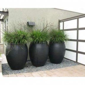 Large Black Planter - Ideas on Foter Big Pots, Large Outdoor Planters, Have Inspiration, Garden Containers, Back Garden, Outdoor Planters, Pool Landscaping, Small Gardens, Garden Spaces