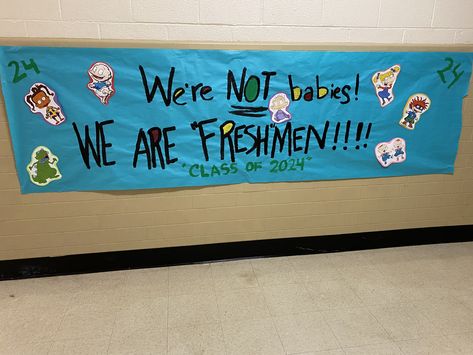 Park View High in South Hill VA Homecoming 2020-2021 Freshman Class Banner Ideas, Freshman Signs, Homecoming Banners, Stuco Ideas, Friday Football, Homecoming Signs, Cheer Posters, Hoco Inspo, Homecoming Freshman