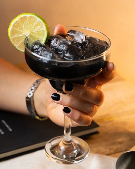 Black Magic Margarita recipe Drink With Tequila, Black Margarita, Mixology Drinks, Mezcal Tequila, Tequila Recipe, Traditional Margarita, Black Food Coloring, Gin Liqueur, Dark Mysterious