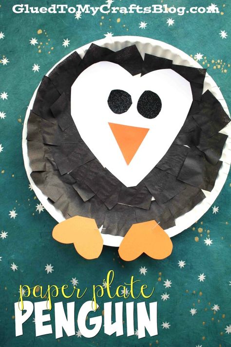 Paper Plate Penguin, Penguin Crafts Preschool, Arctic Animals Crafts, Winter Animal Crafts, Winter Crafts For Toddlers, Penguin Activities, Fun Winter Crafts, Penguin Crafts, Art Project For Kids