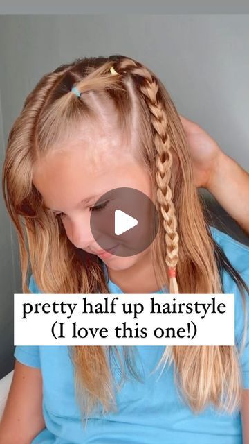 70s Hairstyles For Kids, Half Up Half Down Kids Hair, Audrey Mcclelland Hair, Family Photo Hairstyles Mom, Pretty Hairstyles For School, Hairstyle For School, Half Up Hairstyle, 70s Hair, Fun Hair