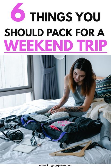 what to pack for a weekend Long Weekend Packing List, Pack For A Weekend Trip, Long Weekend Packing, Weekend Trip Packing, Packing For A Weekend Trip, Weekend Packing List, 2 Days Trip, Weekend Packing, Minimalist Packing